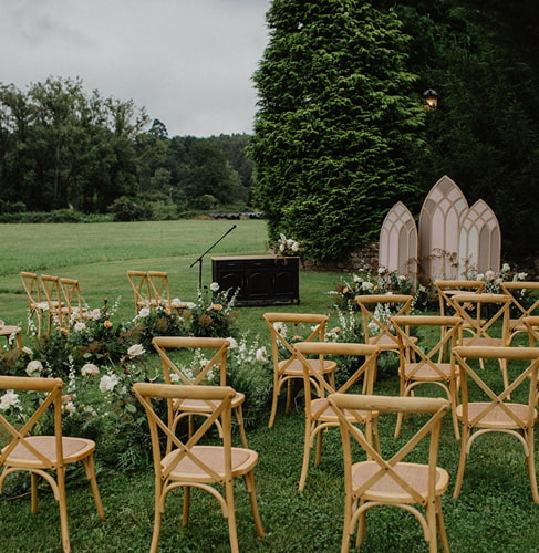 Gardens Outdoor ceremony outside the estate