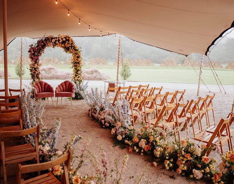 Wedding Cantabria 2 Decorated chairs for an outdoor ceremony