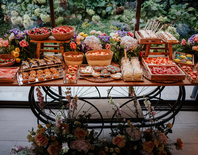 Cantabria Wedding 5 Table of sweets mounted on vintage style wheels