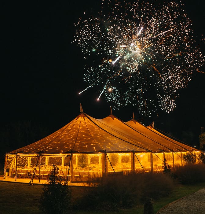Events at Caranceja Palace Illuminated marquees and fireworks