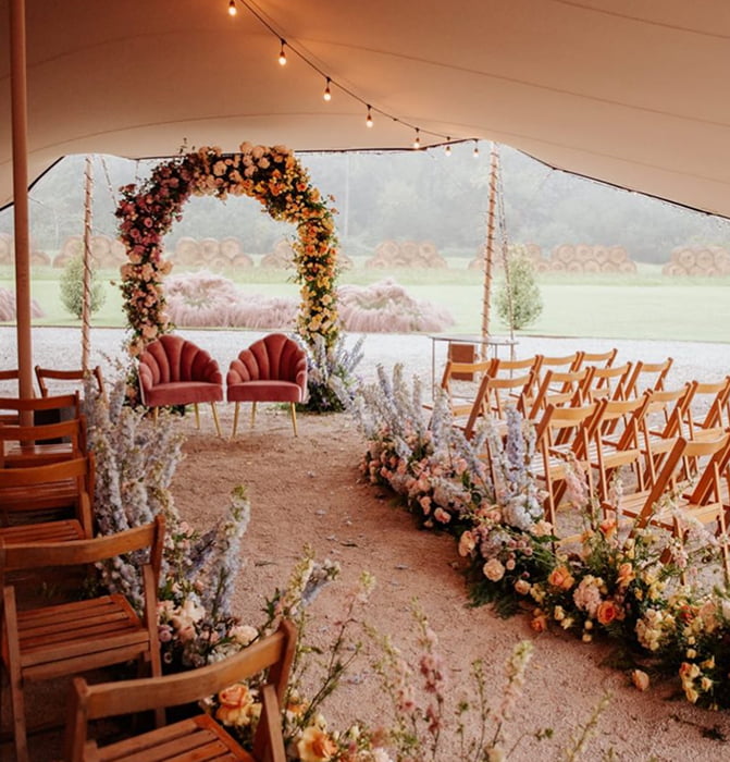 Auxiliary Marquees 2 Open-air ceremony under a marquee with open sides