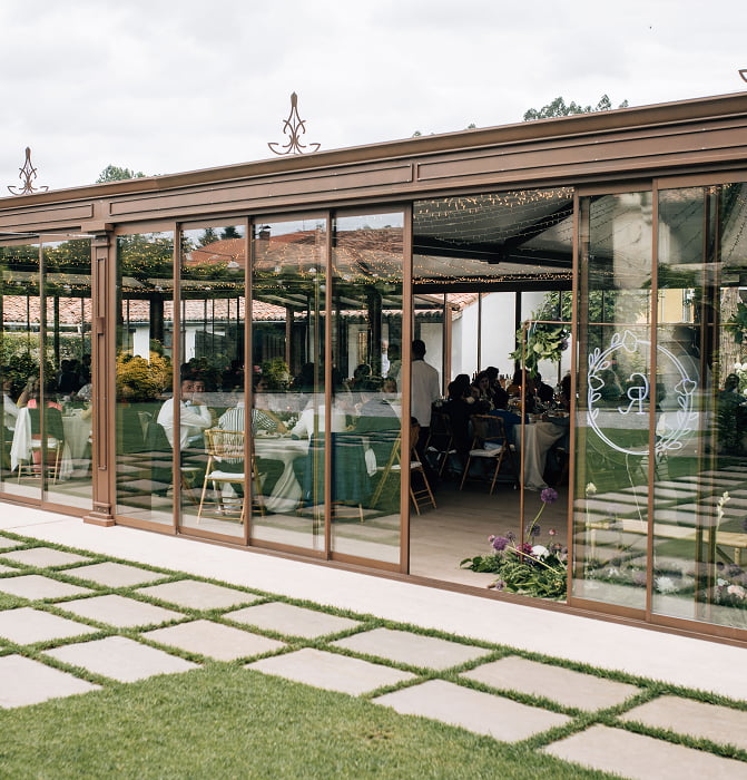 Glazed lounge 1 Part of the glassed-in lounge, seen from outside the palace