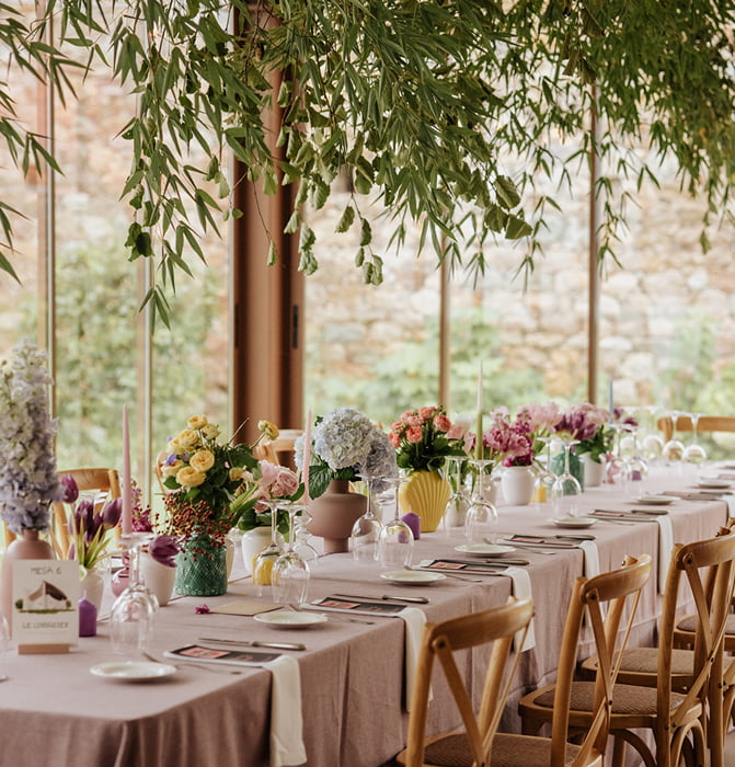 Glazed lounge 2 Decorated long table inside the conservatory
